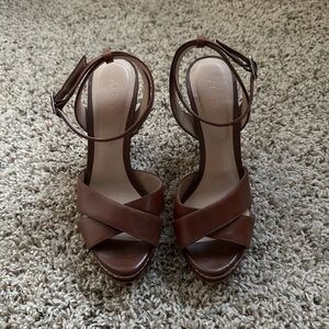 Aldo Brown Platform Heel Sandals Women’s Size 7 Preowned Summer Shoes